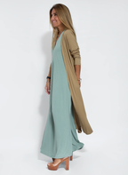 Paulette Aesthetic Long Dress with Vest Chic Silhouette Collection