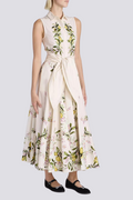 Pilar Timeless Sleeveless Maxi Dress with Floral Bow Evening Wear Edit