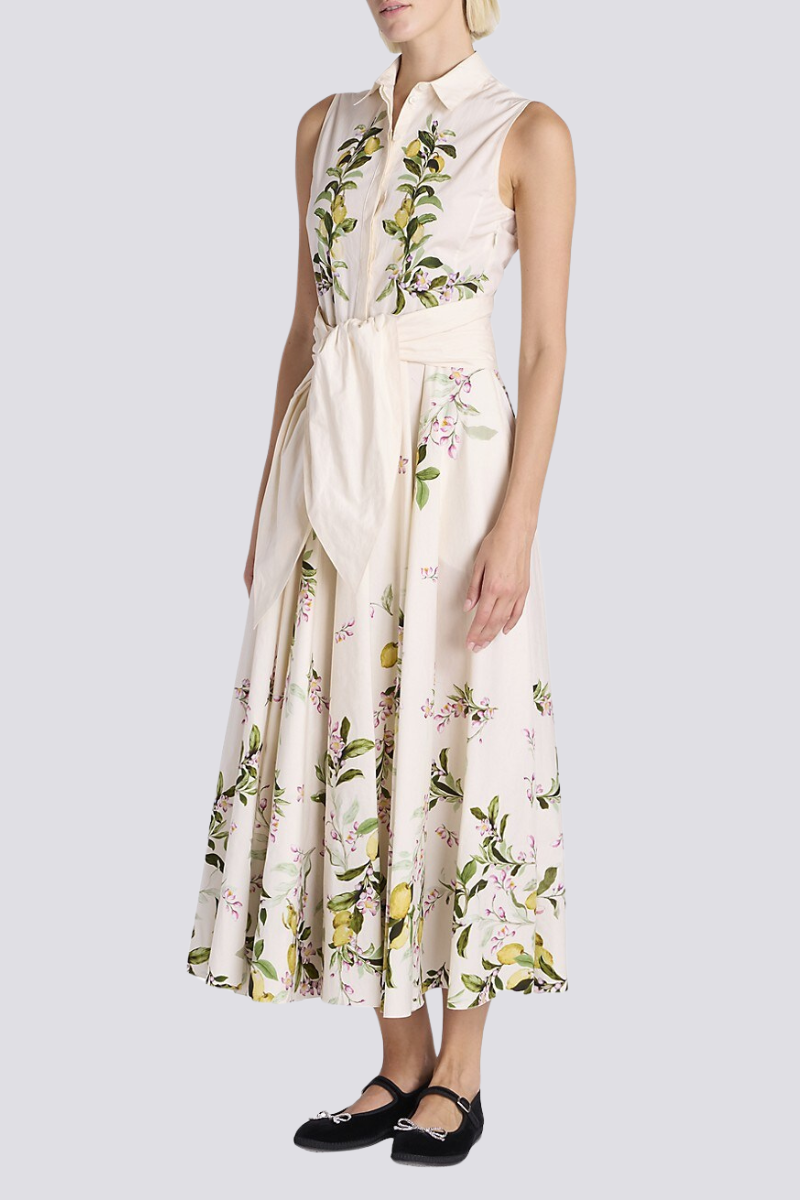 Pilar Timeless Sleeveless Maxi Dress with Floral Bow Evening Wear Edit