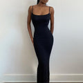 Spaghetti Strap Scoop Neck Bodycon Maxi Dress