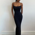 Spaghetti Strap Scoop Neck Bodycon Maxi Dress