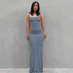 Spaghetti Strap Scoop Neck Bodycon Maxi Dress