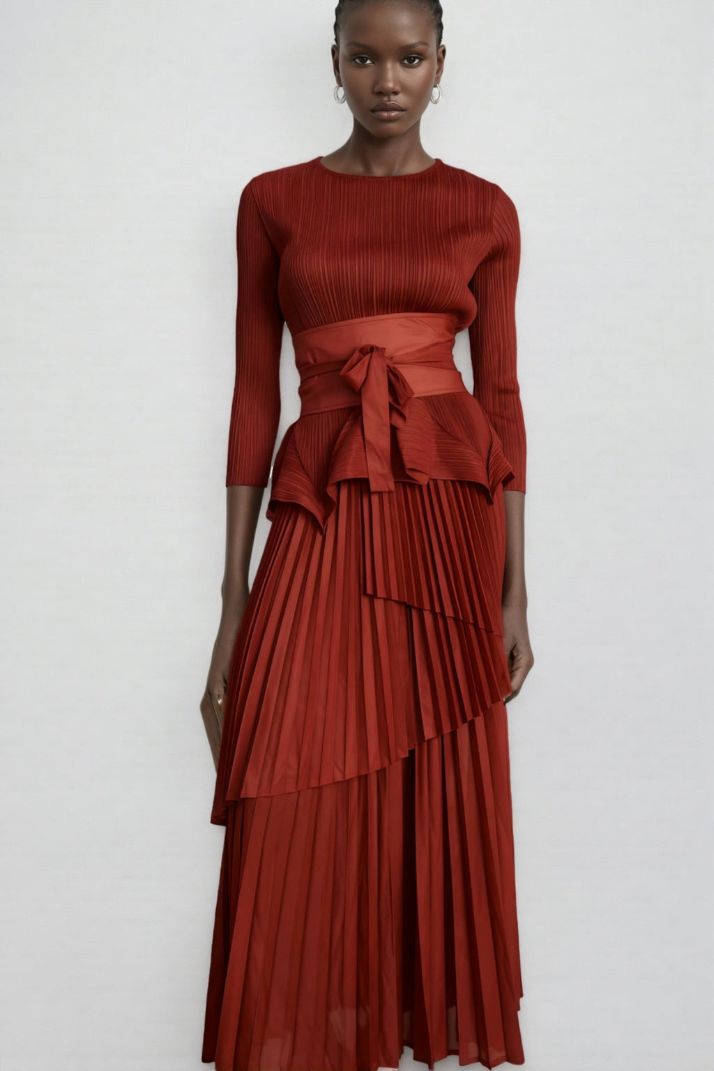 Ulane Irregular Top Maxi Dress Two Piece Set