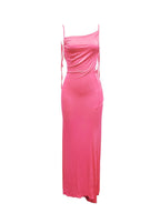 Agatha Backless Ruched Maxi Dress In Pink