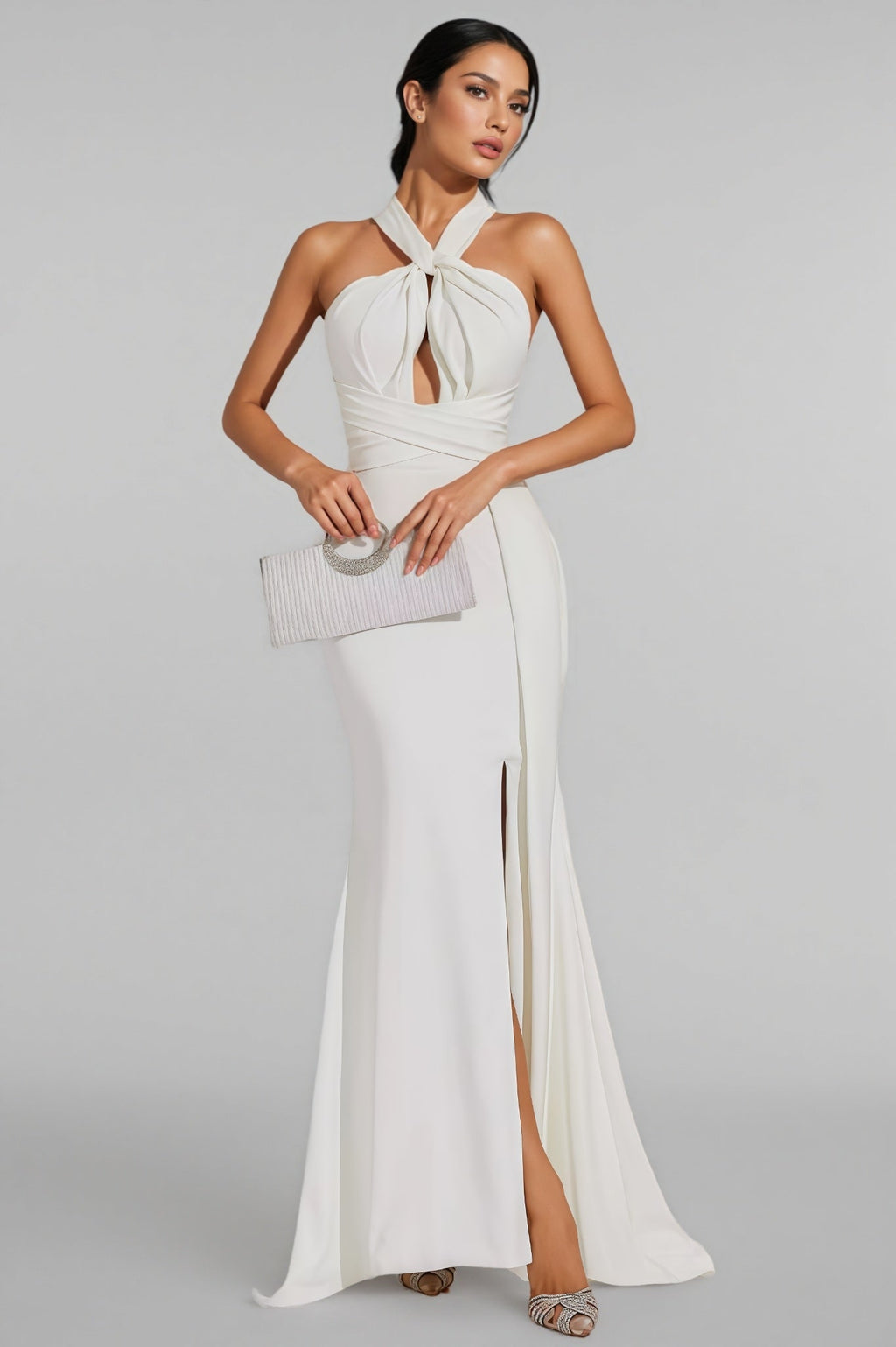 Griffin Hanging Neck Backless Maxi Dress