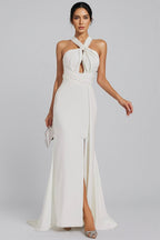 Griffin Hanging Neck Backless Maxi Dress