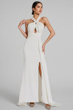 Griffin Hanging Neck Backless Maxi Dress
