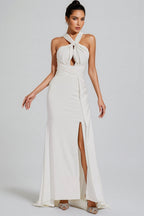 Griffin Hanging Neck Backless Maxi Dress