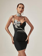 Alexia Embellished Spaghetti Bandage Dress