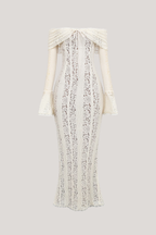 Alladitta Lace Off Shoulder Cutout Maxi Dress