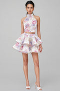 Raynate Pink Printed Backless Mini Dress Set