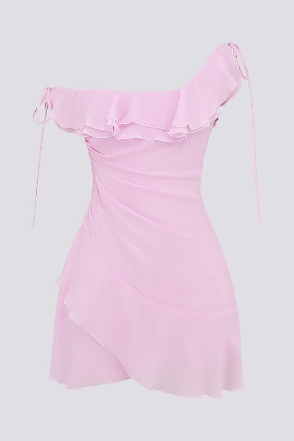 Wanda Boutique Off Shoulder Ruffle Shirt Mini Dress Designer Edit