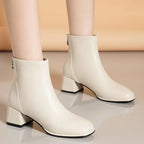 New Fleece Warm Chunky Heel Platform Fashionable Ankle Boot