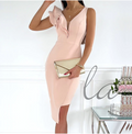 Casandra Exclusive Cocktail Dress with Ruffles for Women, Festive Clothing Statement Occasion Edit