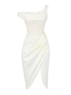 Ariella Satin Corset Dress In Ivory