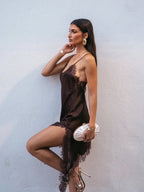 Asymmetrical Lace Mini Dress