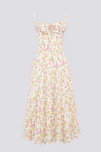 Xandra Boutique Ruched Floral Maxi Dress Premium Wardrobe Essential