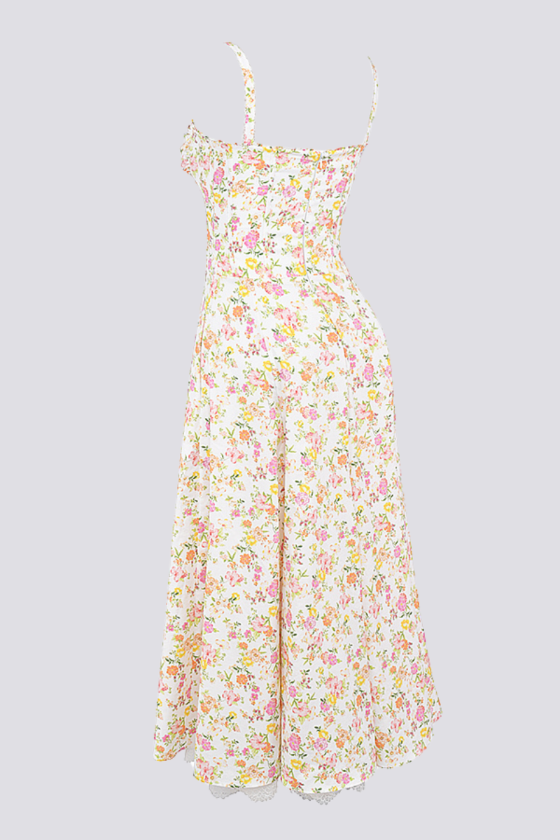 Xandra Boutique Ruched Floral Maxi Dress Premium Wardrobe Essential