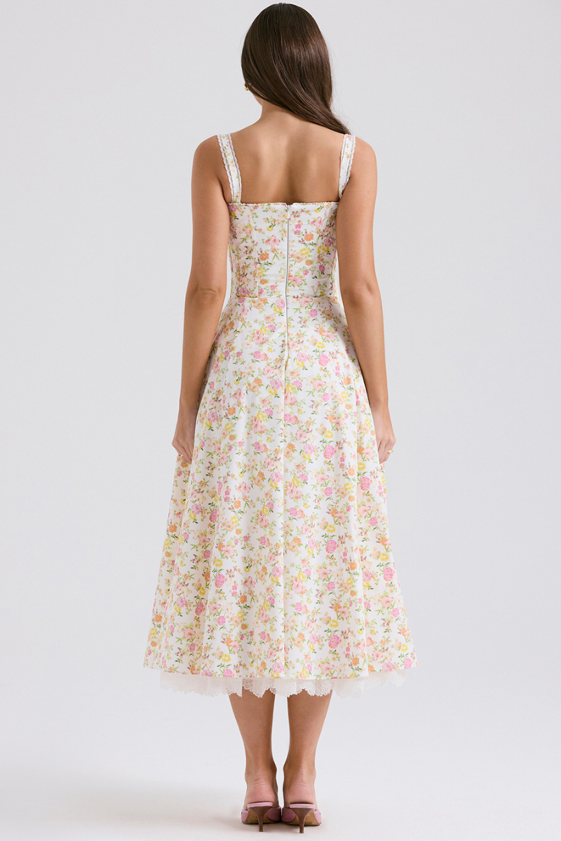 Olga Boutique Ruched Floral Maxi Dress Statement Occasion Edit