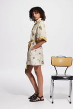 Dulce Effortless Short Sleeved Embroidered Mini Dress Chic Silhouette Collection