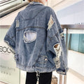 DressBetty - Hole Denim Bomber Jacket