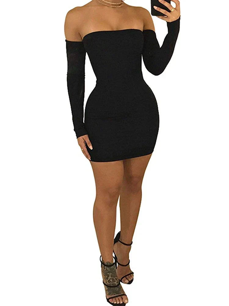 Strapless Bodycon Mini Tube Dress With Lace Up Arm Warmers