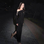 Maxi Dress Solid Color One Shoulder Cold Shoulder Slim Sheath Dress