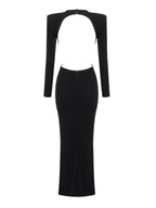 Chandani Long Sleeve Flower Fringe Midi Dress