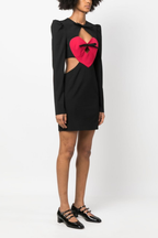 Harriet Timeless Long Sleeved Mini Dress with Cut Outs and Bow Chic Silhouette Collection