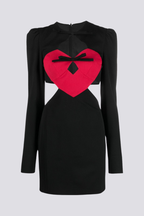 Petra Effortless Long Sleeved Mini Dress with Cut Outs and Bow Elevated Occasion Wear