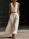 Loose-fitting Casual Suit With Pockets