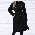 Double-Breasted Tie Waist Coat