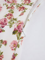 Floral Print Corset Bodice Tie Bust Square Neck High Split Maxi Dress