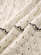 Crochet Pointelle Sweetheart Scalloped Trim Spaghetti Strap Maxi Dress