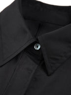 Polo Collar Button Front Patch Pocket Belted Midi Shirt Dress