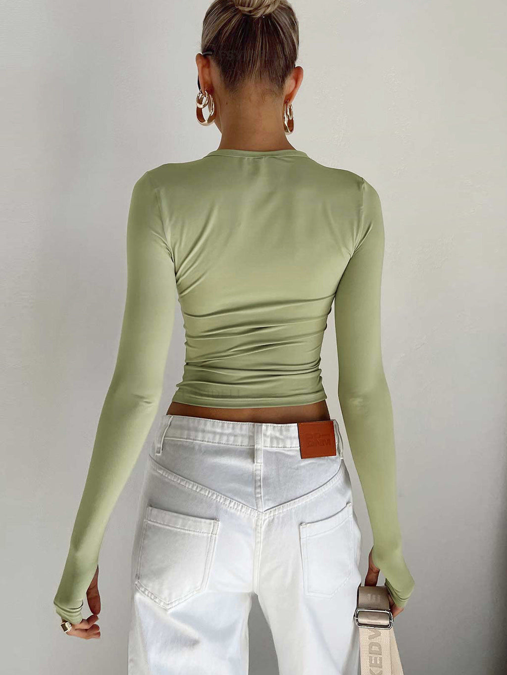 | Women Summer Long Sleeve Crop Top