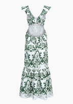 Krystel Statement Long Dress with Slit Chic Silhouette Collection