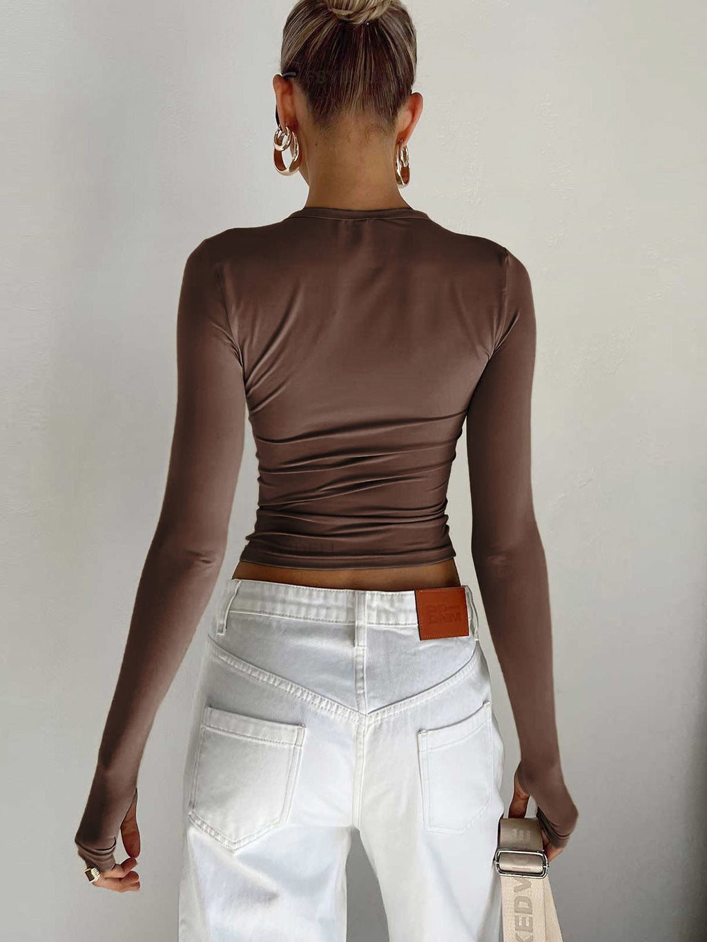 | Women Summer Long Sleeve Crop Top