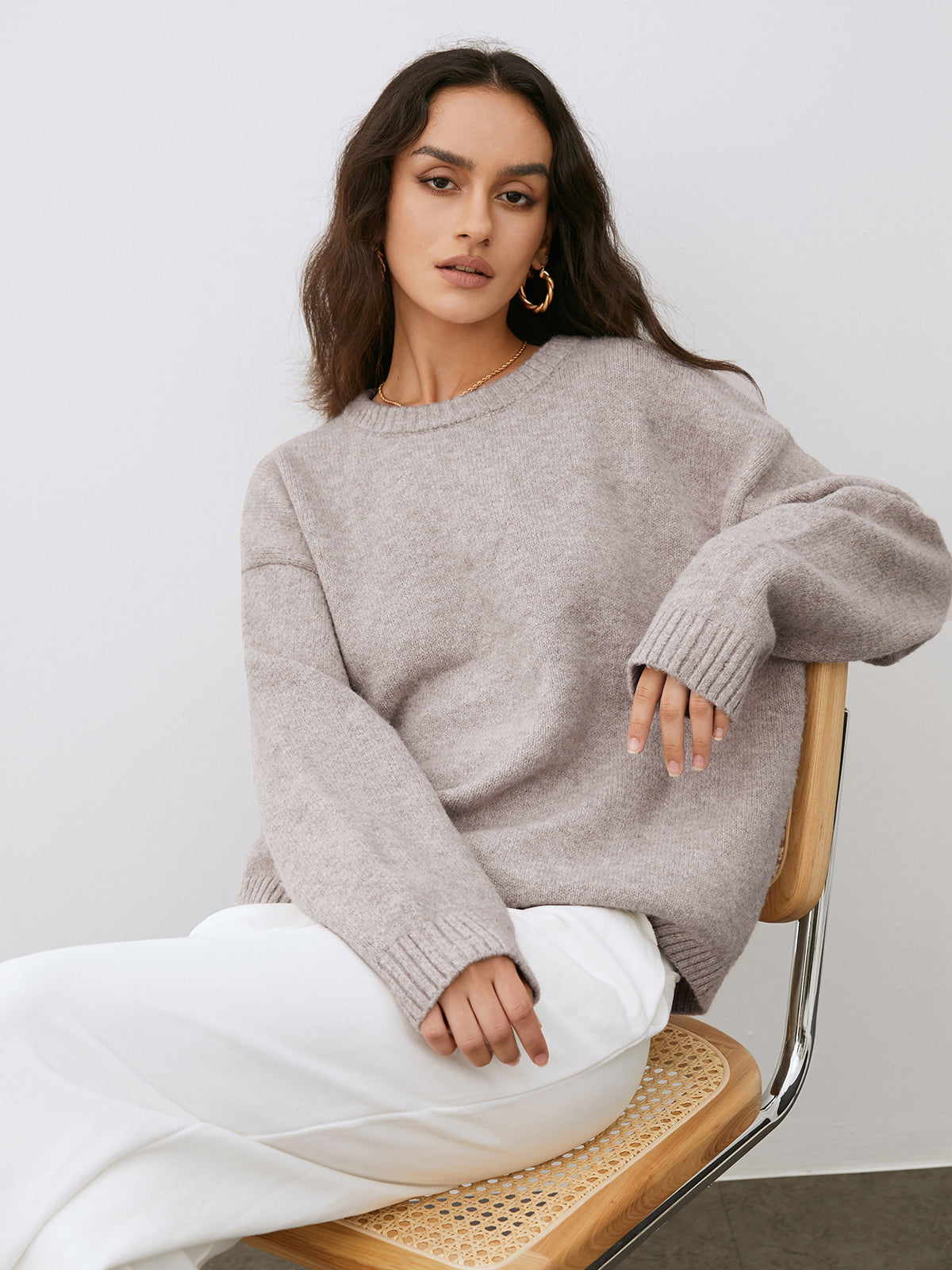 | Casual knitted sweater in autumn