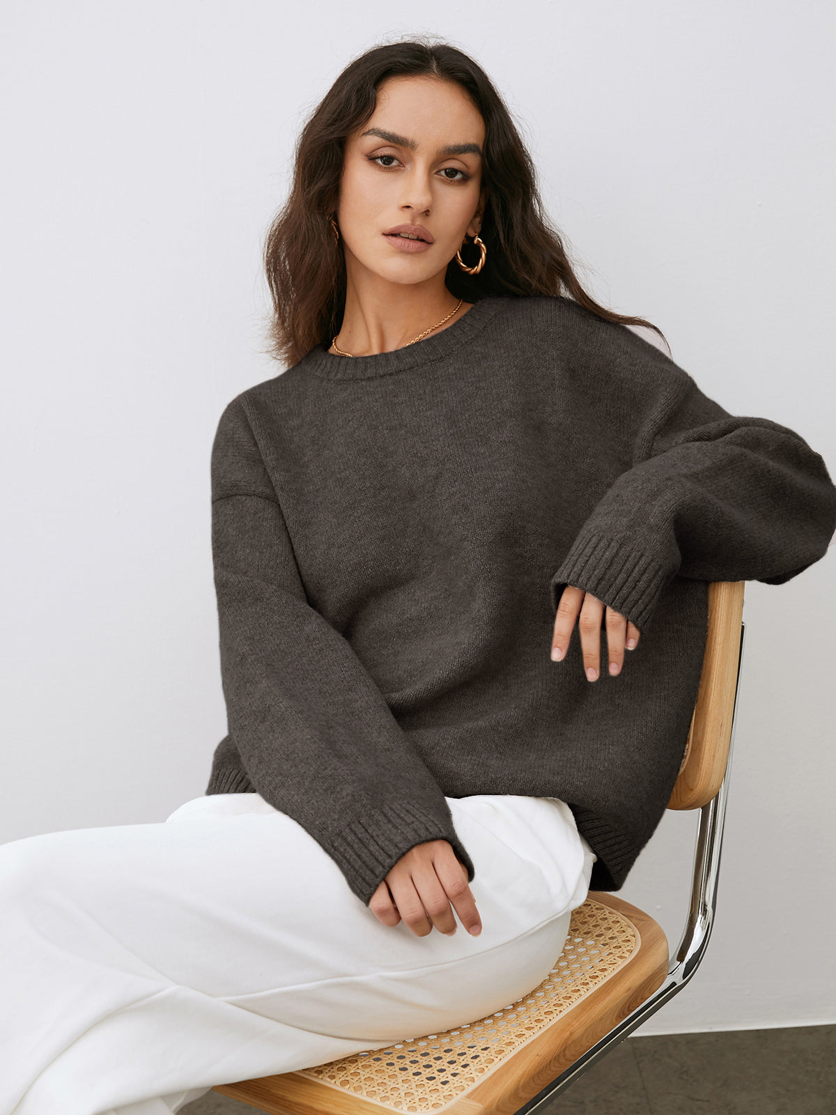 | Casual knitted sweater in autumn