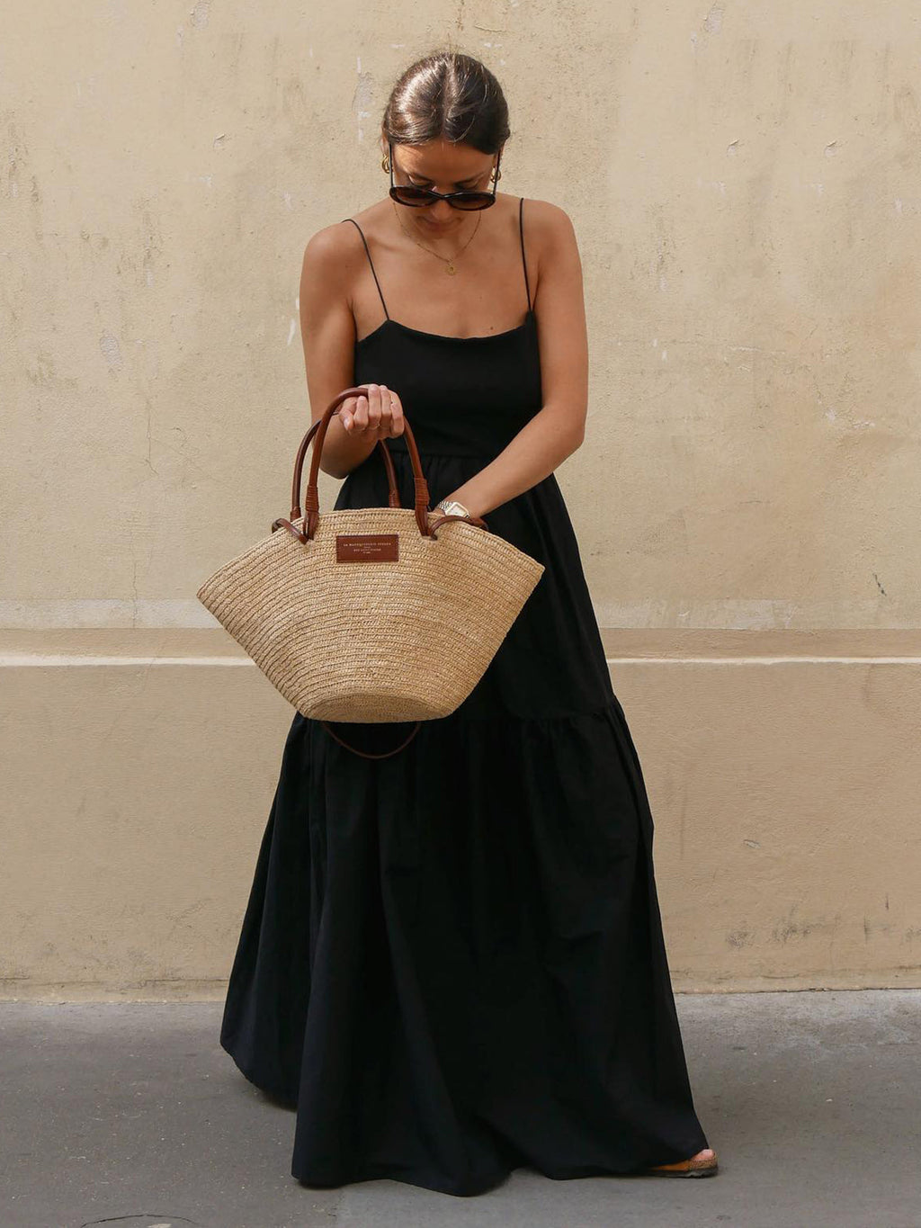 Backless Spaghetti Strap Elastic Waist Tiered Maxi Dress