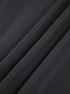 Crew Neck Long Sleeve Gathered Waist Pleated A-Line Midi Dress