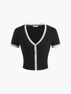 Dana Aesthetic Knitted Dress with Contrasting Cuffs Chic Silhouette Collection
