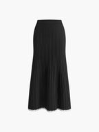 Angélica Timeless Knitted Dress with Contrasting Cuffs Elevated Occasion Wear