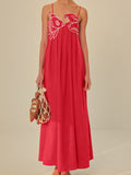 Spaghetti Strap Fish Applique Empire Waist Maxi Dress