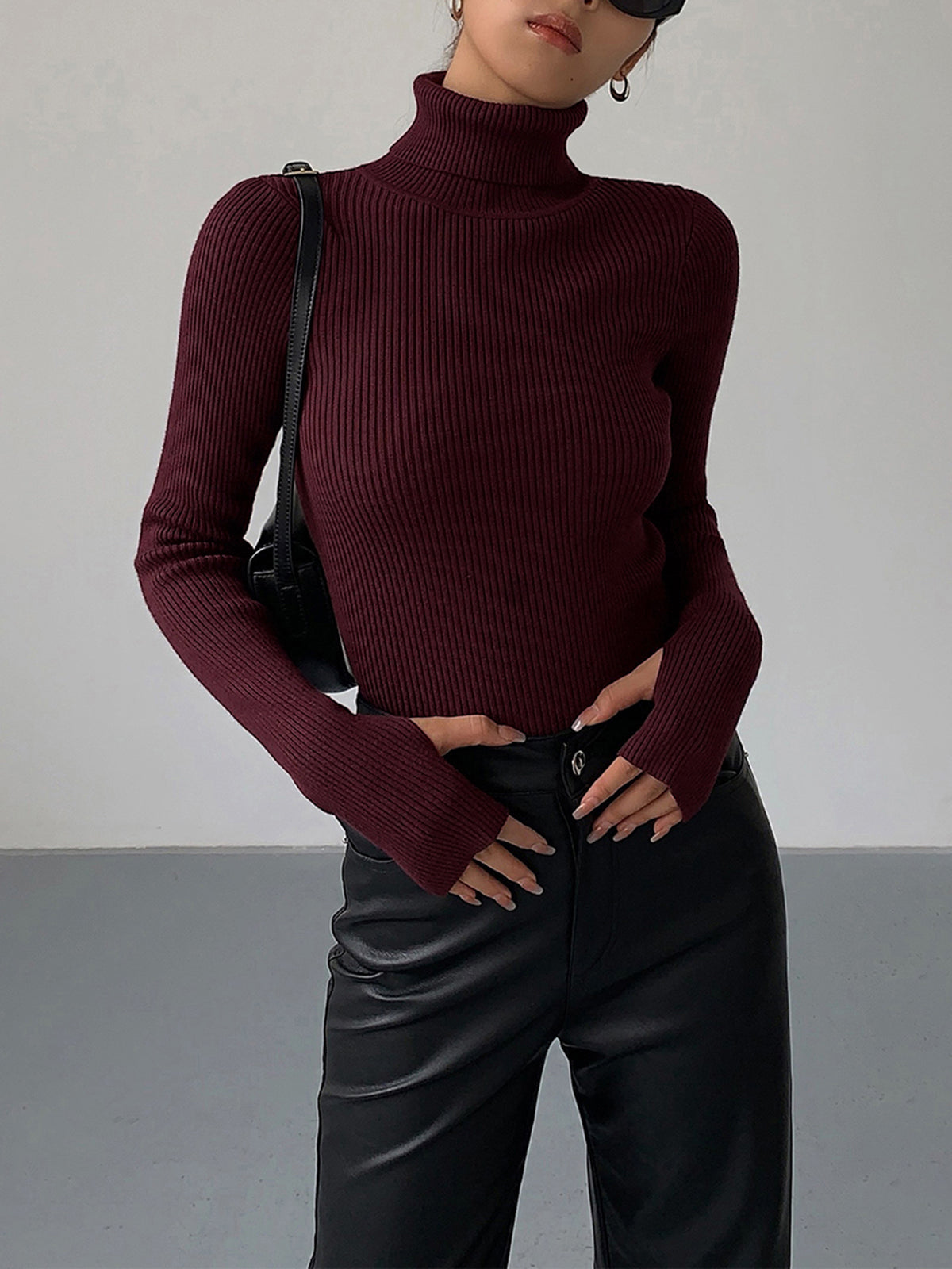 | Women’s Slim Turtleneck Stretch Top