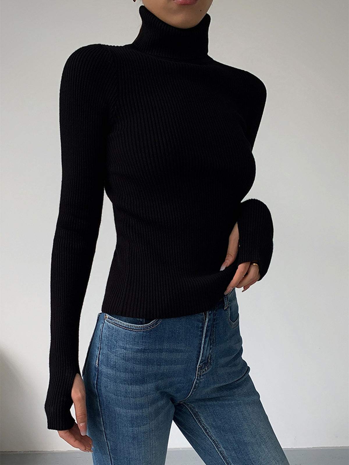| Women’s Slim Turtleneck Stretch Top