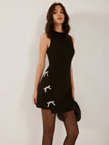 Removable Rhinestone-Bow Tank Dress