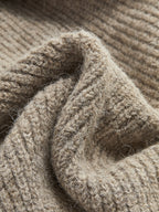 Ribbed Knit Bell Sleeve Button Front Center Slit Sweater Dress