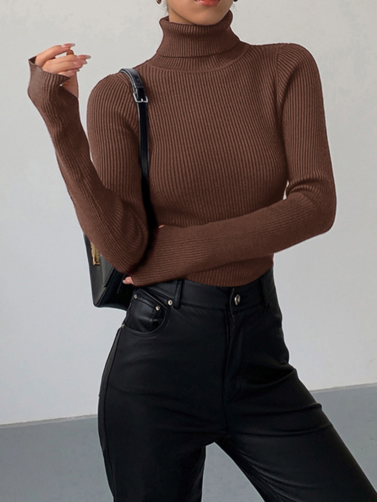 | Women’s Slim Turtleneck Stretch Top